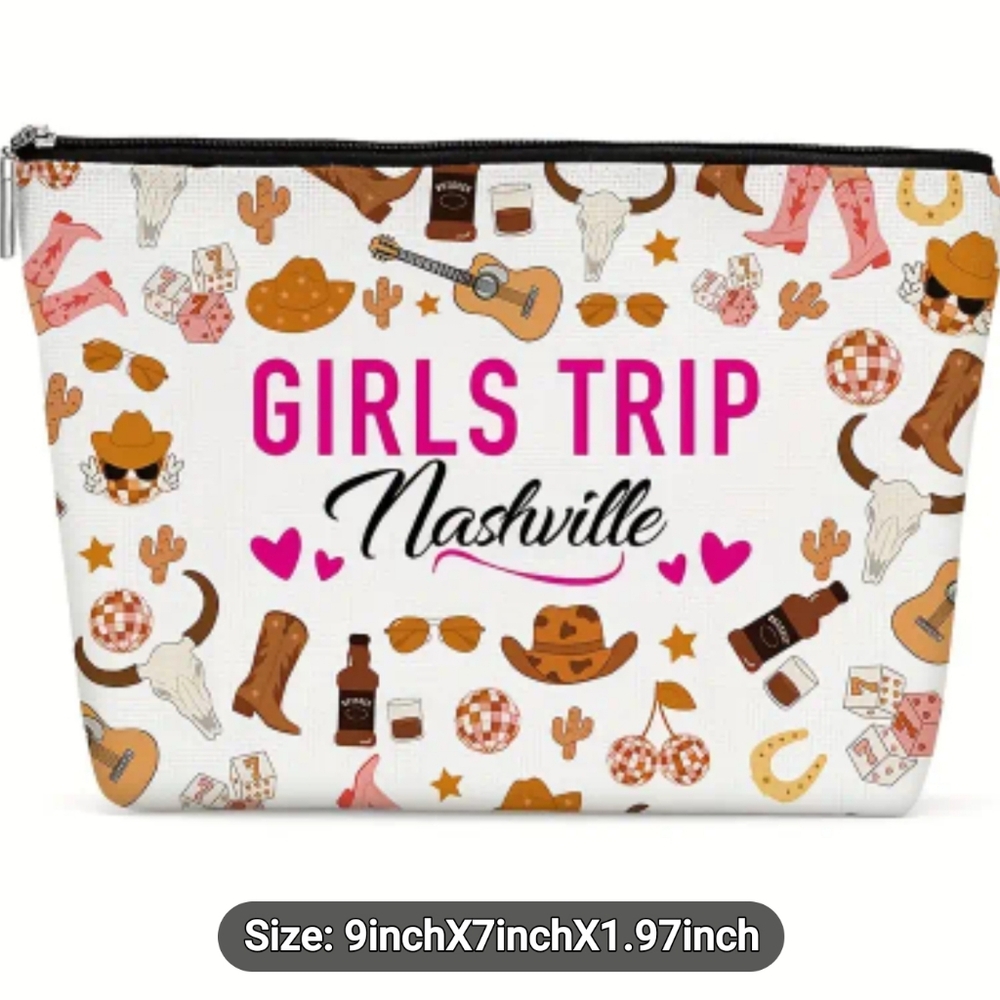 Nashville Themed Cosmetic Bag GIRLS TRIP! BACHELORETTE